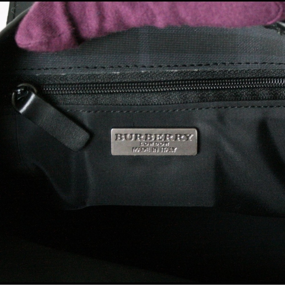 Burberry London Italy Black Check Canvas Mini Bucket bag - Picture 10 of 12